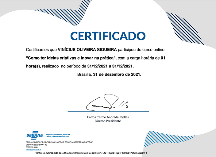 Primeiro certificado