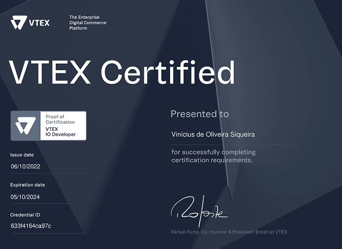 Terceiro certificado